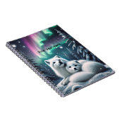 Liebende arktische Füchse Nordlichtschneewald Notizblock (Rechte Seite)