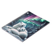 Liebende arktische Füchse Nordlichtschneewald Notizblock (Linke Seite)