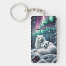 Liebende arktische Füchse Nordlichtschneewald