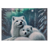 Liebende arktische Füchse Nordlichtschneewald Schneidebrett (Vorderseite)
