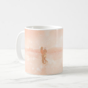 Liebende auf einem zugefrorenen Teich Kaffeetasse