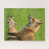 Liebende Augen Füchse mit Grenzen Puzzle (Horizontal)
