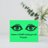Liebende Augen Niedlich ermutigend Zitat Lime Gree Postkarte (Stehend Vorderseite)