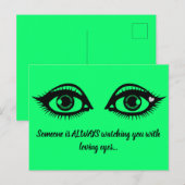 Liebende Augen Niedlich ermutigend Zitat Lime Gree Postkarte (Vorne/Hinten)