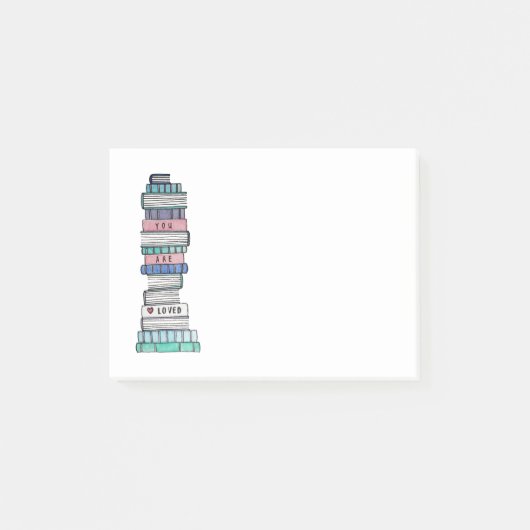 Liebende Bookstack klebrige Anmerkungen Post-it Klebezettel (Vorderseite)
