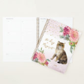 Liebende Cat Illustration Blume Girl's Daily Diary Planer (Anzeige)