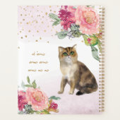 Liebende Cat Illustration Blume Girl's Daily Diary Planer (Rückseite)