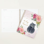 Liebende Cat Illustration Blume Girl's Daily Diary Planer (Anzeige)