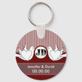 Liebende Doves Hochzeit Schlüsselanhänger (Vorderseite)