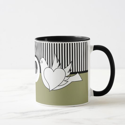 Liebende Doves Hochzeit Tasse (Rechts)