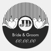 Liebende Doves Hochzeitskleber Runder Aufkleber (Vorderseite)