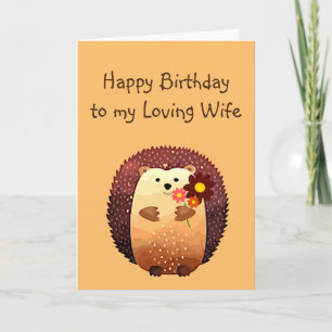 Liebende Ehefrau Geburtstag Niedlicher Igel Tier Karte