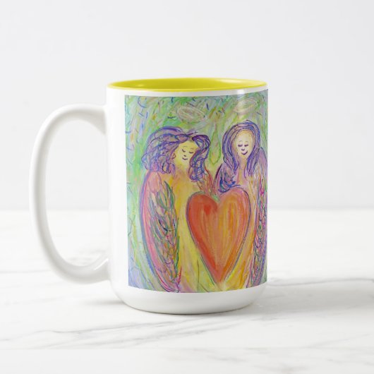 Liebende Engel des Guardian Heart Art Kaffee Tasse (Links)