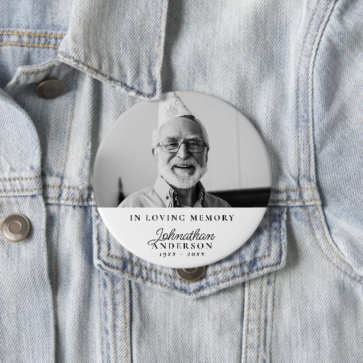 Liebende Erinnerung Moderne Schwarz-Weiß-Foto Beer Button (Beispiel)