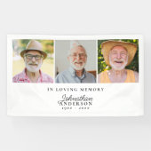 Liebende Erinnerung Moderne, stilvolle 3-Foto-Beer Banner (Horizontal)