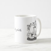 Liebende Fox-Paar Snuggle Tinte Zeichnend Kunst Kaffeetasse (VorderseiteRechts)