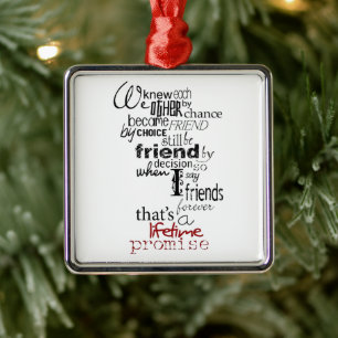 ** LIEBENDE FREUNDSCHAFT-CHRISTMAS-ORNAMENT** ORNAMENT AUS METALL