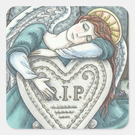 LIEBENDE GARDISCHE ANGEL FRIEDHOF STICKERS Squ SHE (Vorderseite)