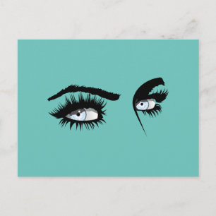 Liebende hellblaue Zeichnend weibliche Sicht Postkarte