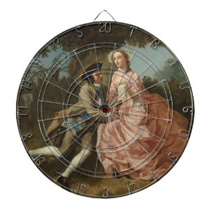 Liebende in einer Landschaft (Romantisches Paar) Dartscheibe