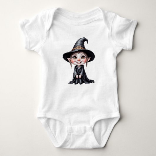 🧙 ‍♀️ liebende kleine Hexe Kawaii🎃 Baby Strampler (Vorderseite)