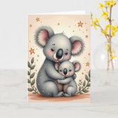 Liebende Koala Muttertagskarte Karte (Gelbe Blume)