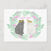 Liebende Liebe von Katzen Postkarte (Vorderseite)
