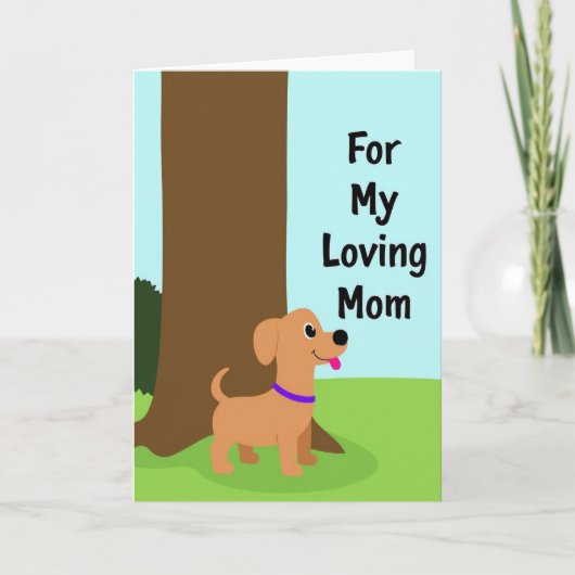 Liebende Mutter-Hund-Kunstkarte Karte (Vorderseite)