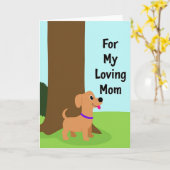 Liebende Mutter-Hund-Kunstkarte Karte (Gelbe Blume)