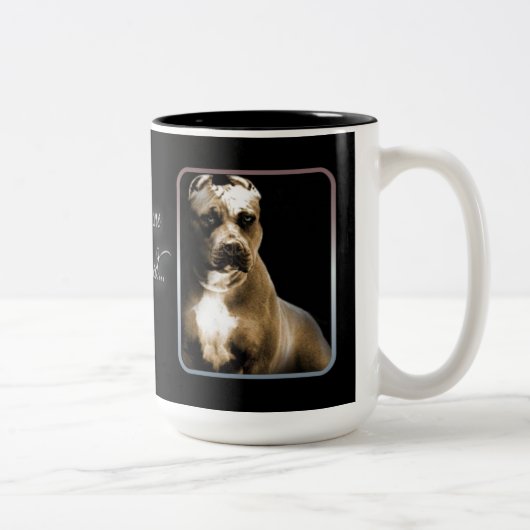 Liebende Pet Pitbull-Tasse Zweifarbige Tasse (Rechts)
