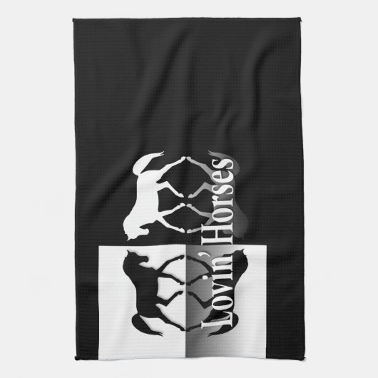 Liebende Pferde Geschirrtuch (Vertikal)