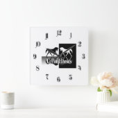 Liebende Pferde Quadratische Wanduhr (Zuhause)