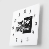 Liebende Pferde Quadratische Wanduhr (Winkel)
