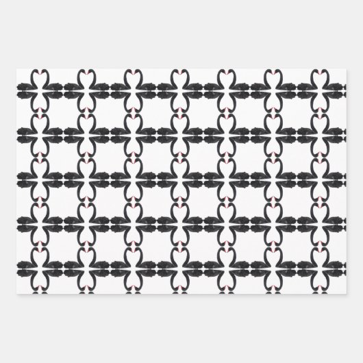 Liebende schwarze Schwäne, die Papierblätter umhül Geschenkpapier Set (Vorderseite 2)