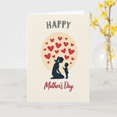 Liebende Silhouette Muttertagskarte Karte (Gelbe Blume)
