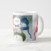 LIEBENDE SNOWMAN-FAMILIE Jumbo-Tasse (Vorderseite Rechts)