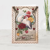 Liebende Tauben-Paare Feiertagskarte (Vorderseite)