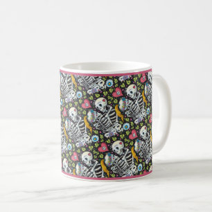 LIEBENDE UNTER DEM EFEU, SÜSSER SKELETTEN UMARMUNG KAFFEETASSE