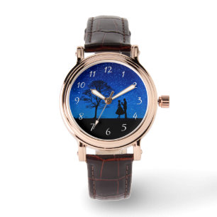 Liebende unter einem Vollmond      Armbanduhr