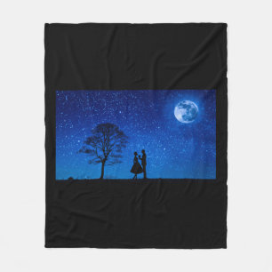 Liebende unter einem Vollmond     Fleecedecke