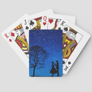 Liebende unter einem Vollmond     Spielkarten