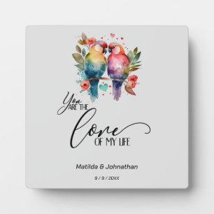 Liebende Vögel. Du bist die Liebe meines Lebens! Fotoplatte