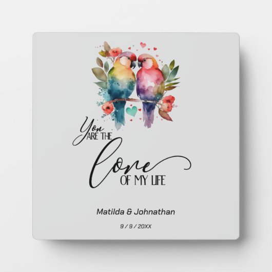 Liebende Vögel. Du bist die Liebe meines Lebens! Fotoplatte (Vorderseite)