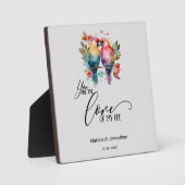 Liebende Vögel. Du bist die Liebe meines Lebens! Fotoplatte (Vorderseite)