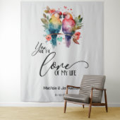 Liebende Vögel. Du bist die Liebe meines Lebens! Wandteppich (Beispiel)