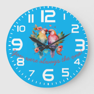 Liebende Vögel. Du warst immer der Einzige! Große Wanduhr
