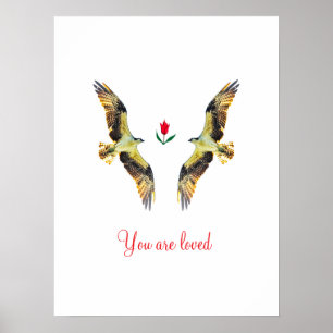 Liebende Vögel. Ospreys Poster
