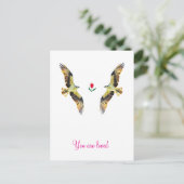 Liebende Vögel. Ospreys Postkarte (Stehend Vorderseite)