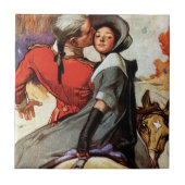 Liebende zu Pferd Fliese (Vorderseite)