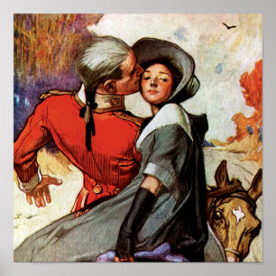 Liebende zu Pferd Poster